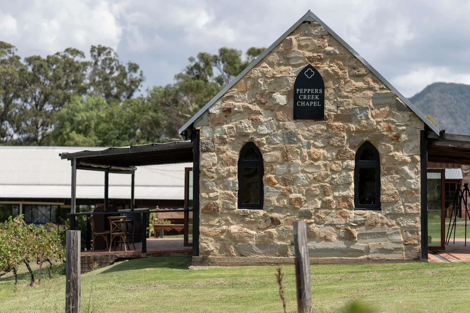 The stone chapel at Peppers Creek. Wedding at Peppers Creek Barrel Room & Chapel, Hunter Valley