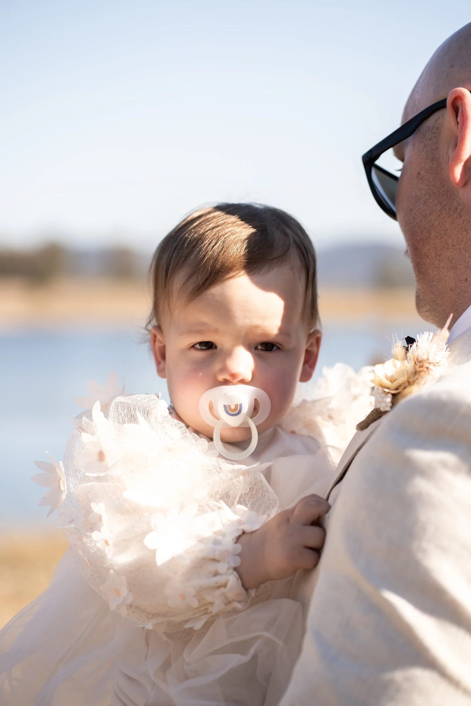 A little one at the ceremony. Grace & Rhys's wedding at Marlu Station, Hunter Valley