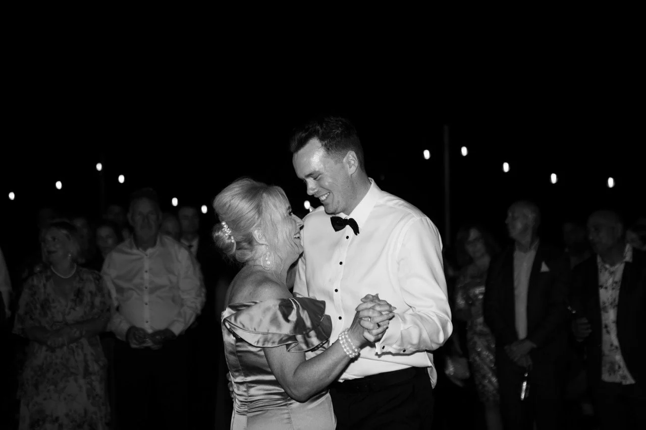 A dance with family, in black and white. Jamie & Corey's wedding at Squire’s Vineyard, Hunter Valley