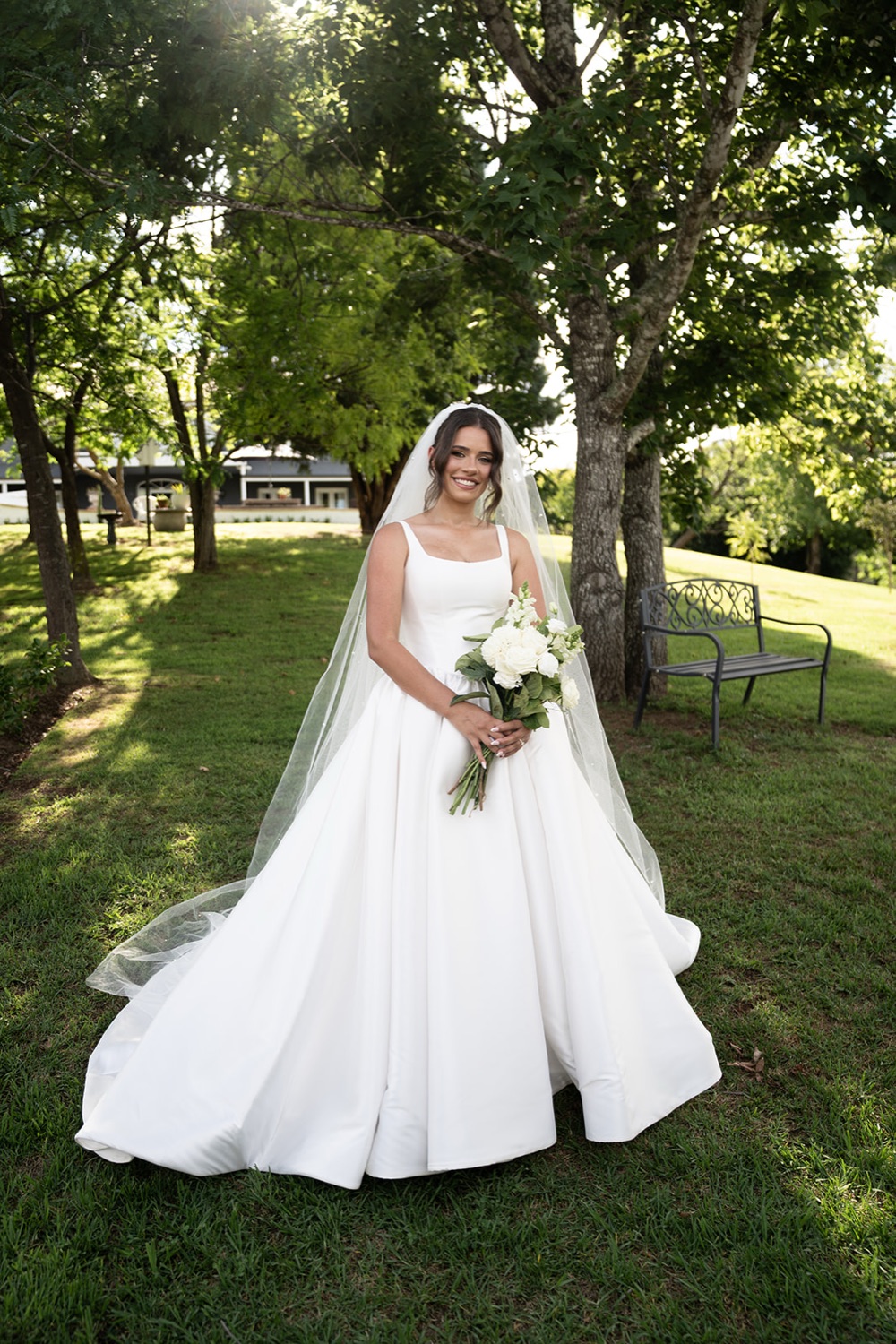 Portrait under the trees. Jasmine & Joshua's wedding at The Lakehouse, North Richmond, Sydney