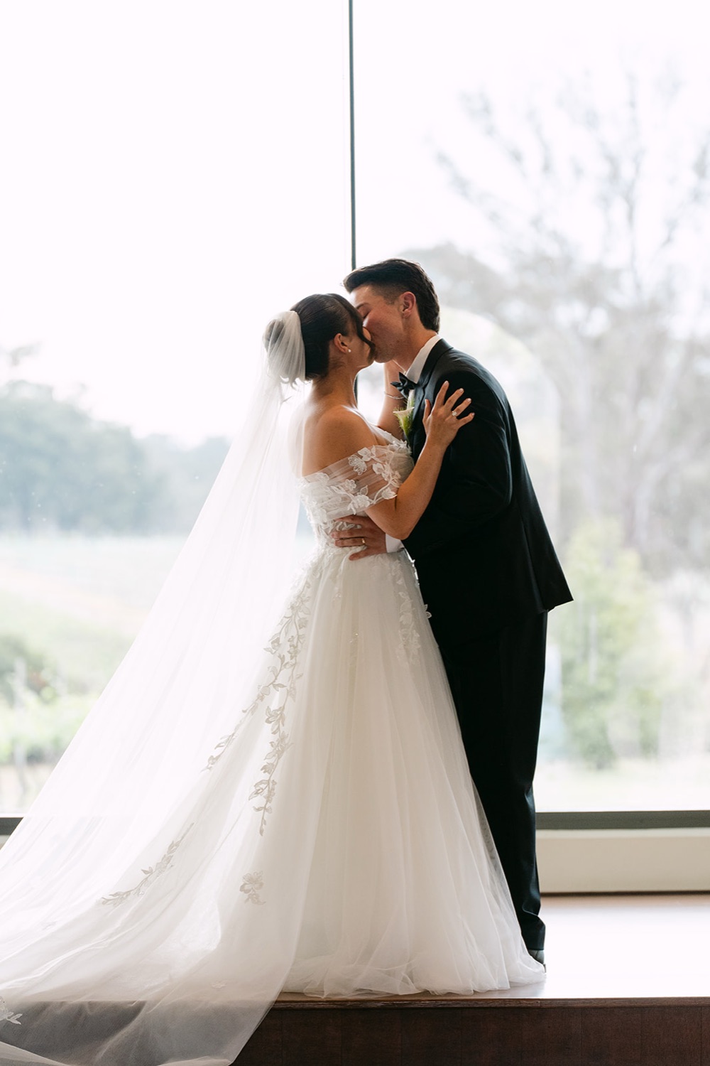 A kiss at the altar. Jessie & Jack's wedding at Enzo, Hunter Valley
