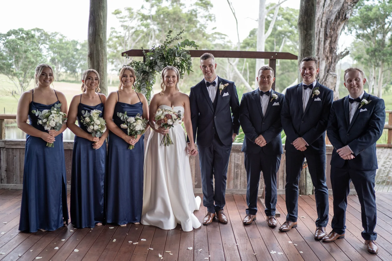 The wedding party on the verandah. Jordan & Matthew's wedding at Ottimo House, Sydney