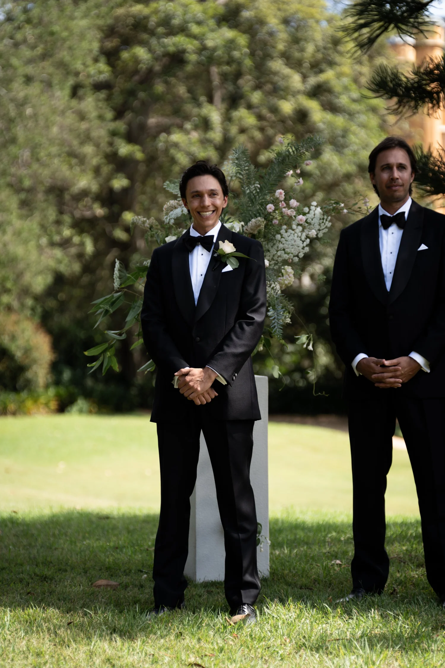Waiting for the ceremony on the lawn. Kat & Aaryn's wedding at Vaucluse House, Sydney