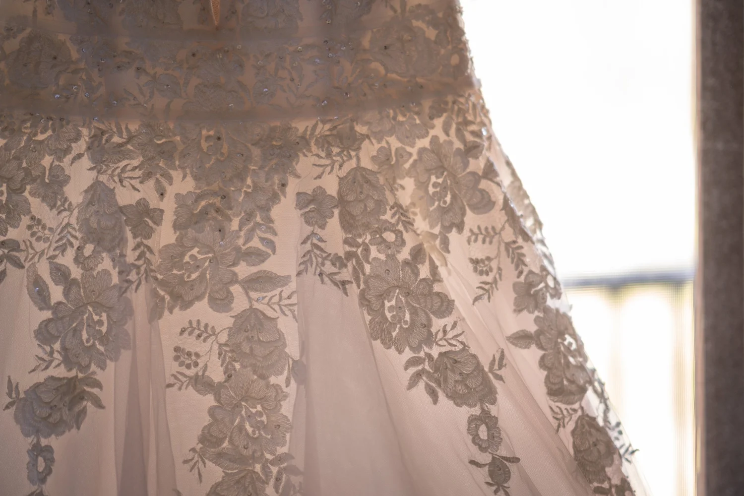 Lace detail on the dress. Lauren & Matt's wedding at Wandin Estate, Hunter Valley