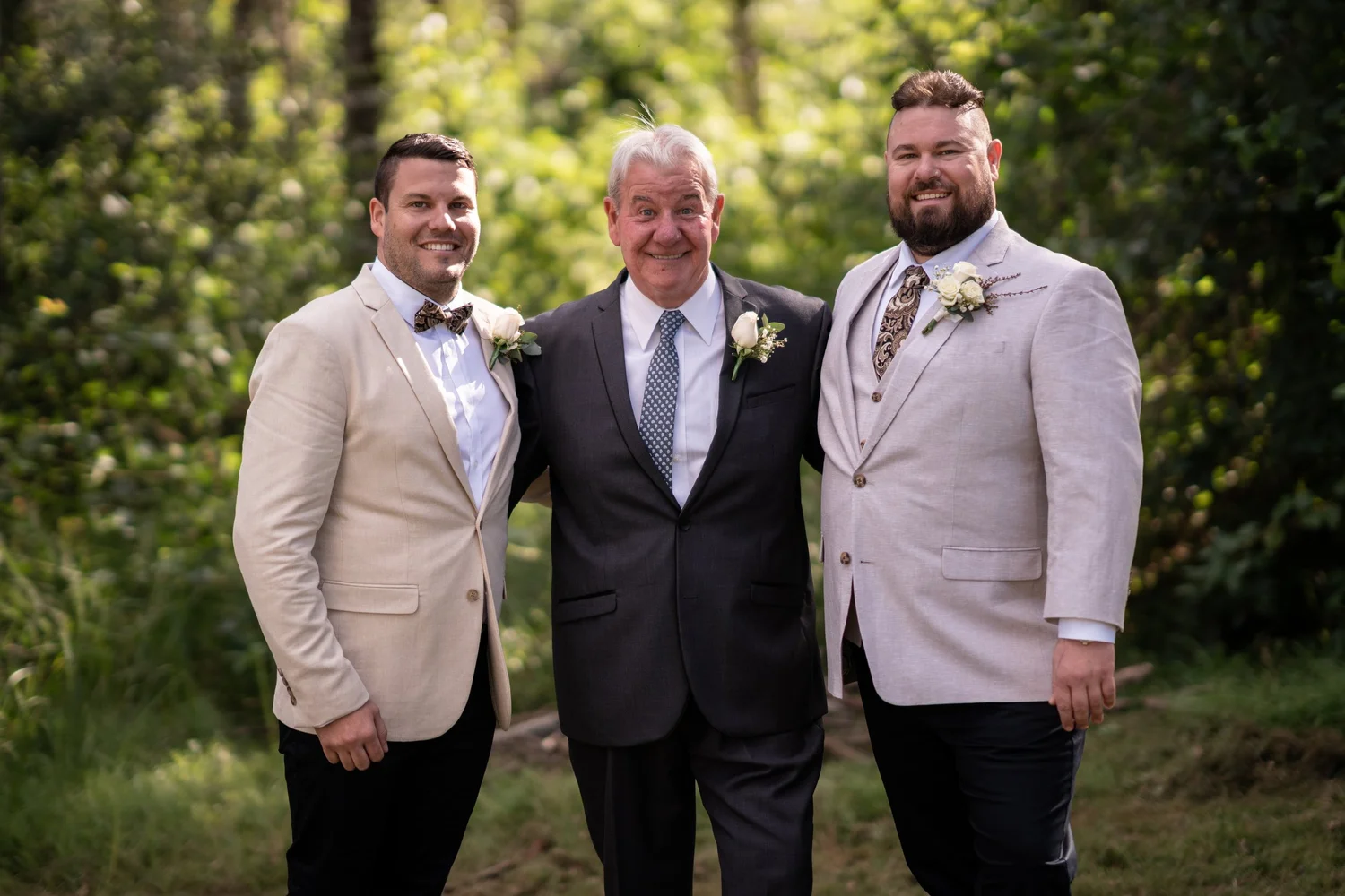 Family photo in the garden. Lauren & Matt's wedding at Wandin Estate, Hunter Valley