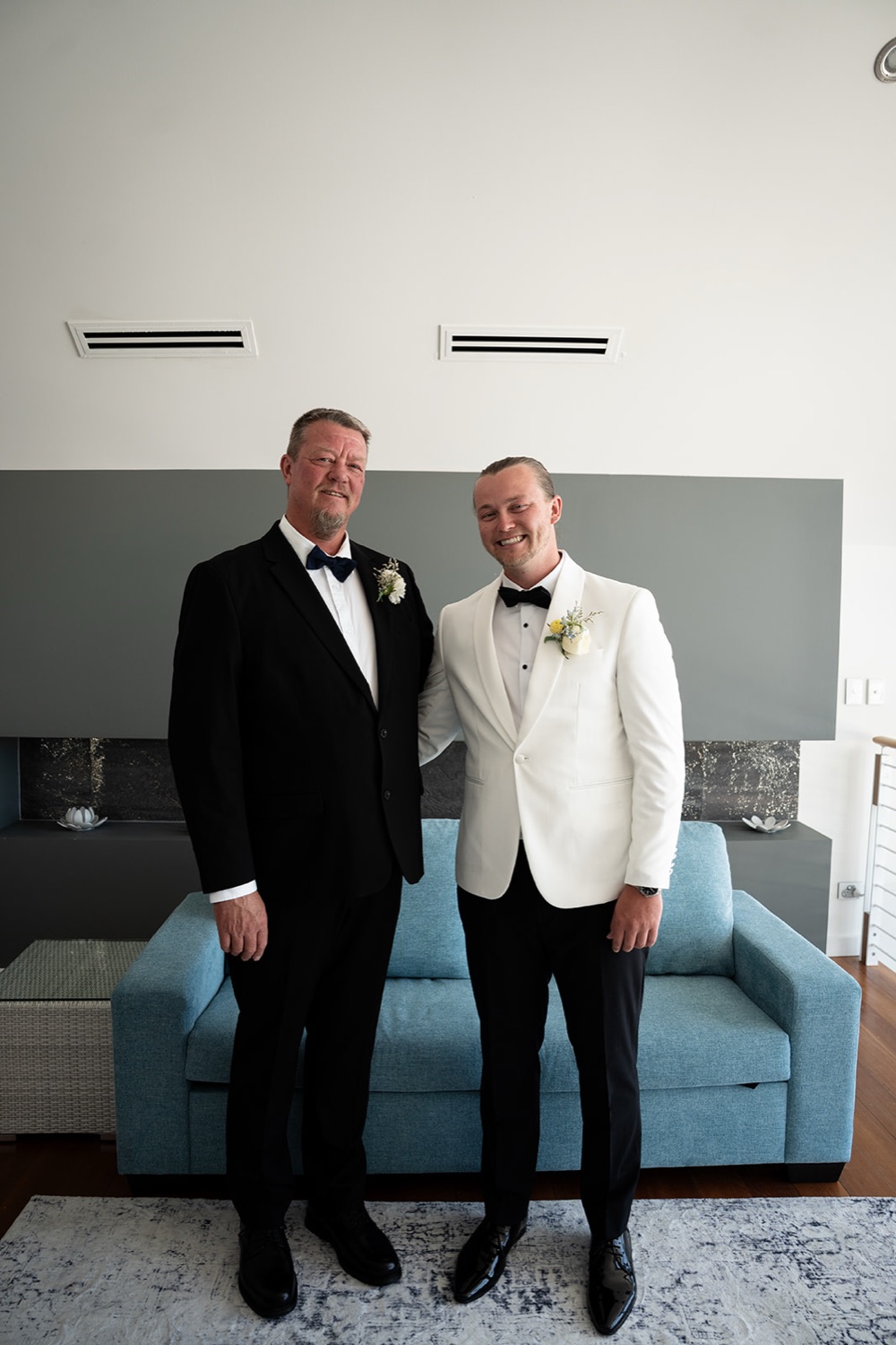 Getting ready with family. Sophie & Benjamin's wedding at Caves Coastal Bar & Bungalows, Newcastle