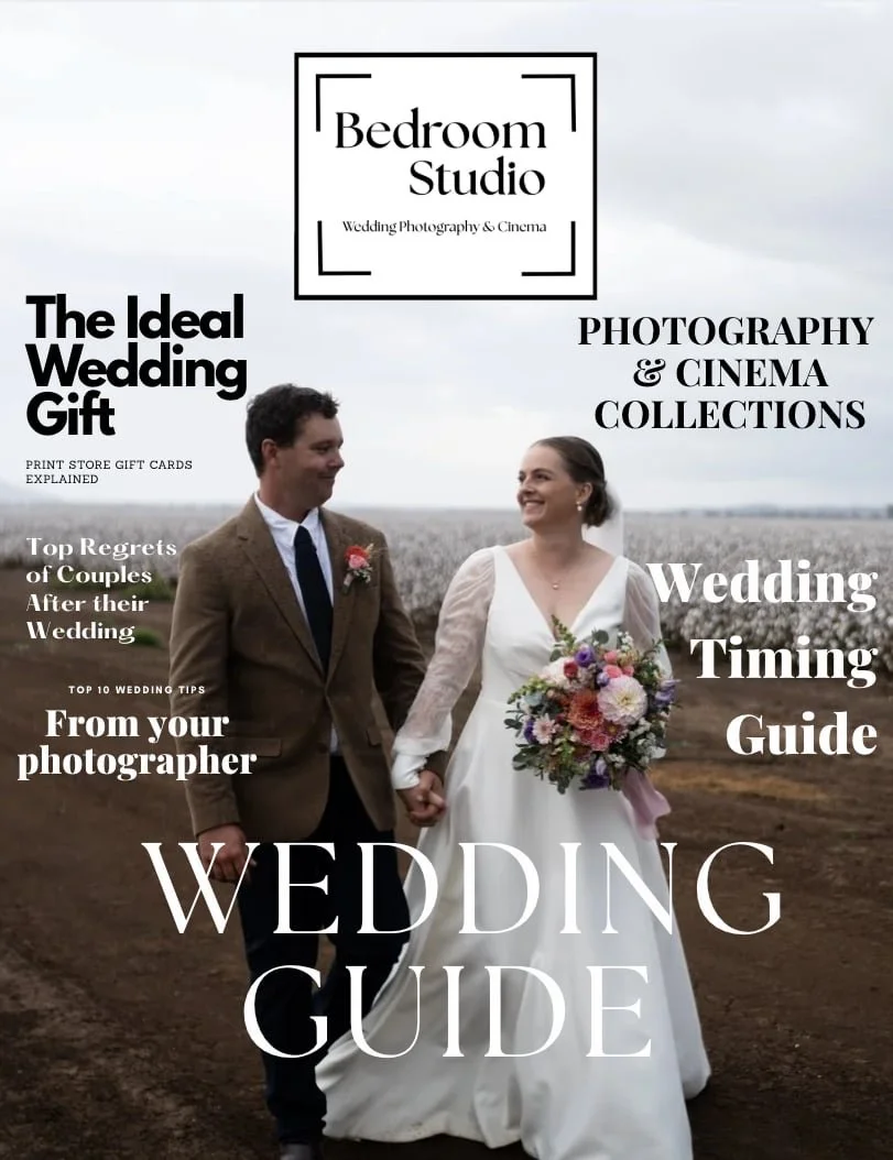 The cover of the Bedroom Studio wedding guide