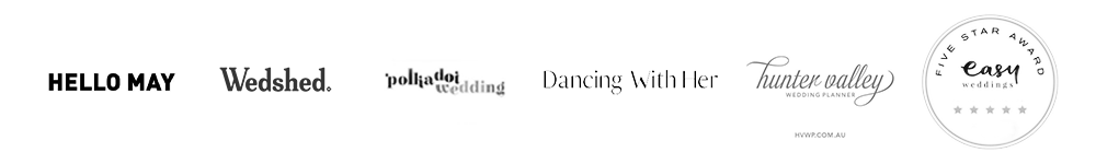 Featured in Hello May, Wedshed, Polka Dot Wedding, Dancing With Her and Hunter Valley Wedding Planner, plus an Easy Weddings award